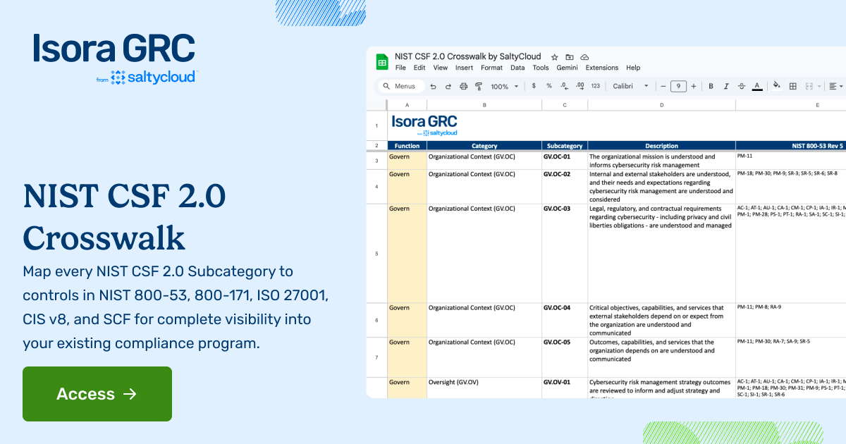 NIST CSF 2.0 Multi-Framework Crosswalk | Isora GRC